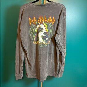 DEF LEPPARD Comfort Colors Gray Long Sleeve Shirt Casual Cotton Tee